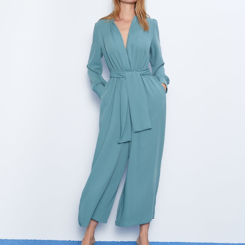 🏵️💚 Zara Women's Long Jumpsuit Wide Leg